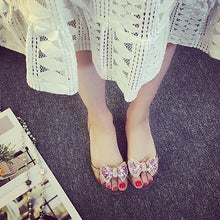 Load image into Gallery viewer, Summer Style Women Sandals Fashion Shoes Woman Casual Lightweight Toe Sandal Crystal Flat Shoes Round Toe Dress Open Toe Sandals Flip Flops Slip On Fashion Dress Shoes