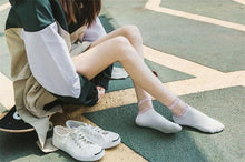 Load image into Gallery viewer, Summer Transparent Letter Patterned Socks Women Hollow Out Cotton Short Socks Thin Casual Ankle Socks Made Of Breathable Cotton Boat Socks For Women