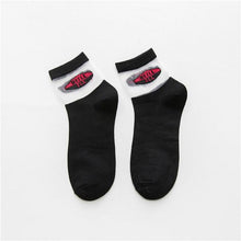 Load image into Gallery viewer, Summer Transparent Letter Patterned Socks Women Hollow Out Cotton Short Socks Thin Casual Ankle Socks Made Of Breathable Cotton Boat Socks For Women