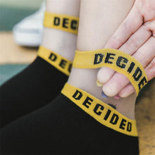 Load image into Gallery viewer, Summer Transparent Letter Patterned Socks Women Hollow Out Cotton Short Socks Thin Casual Ankle Socks Made Of Breathable Cotton Boat Socks For Women