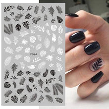 Load image into Gallery viewer, Summer Tropical Plants 3D Nail Sticker Iridescent Leaves Tree Transfer Decals Slider For Nails DIY Nail Art Decoration 3D Nail Stickers Decals Snowflakes Elk Bear Christmas Xmas Transfer Stickers Nail Art Self-Adhesive Decals Decoration Nail Art