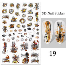 Load image into Gallery viewer, Summer Tropical Plants 3D Nail Sticker Iridescent Leaves Tree Transfer Decals Slider For Nails DIY Nail Art Decoration 3D Nail Stickers Decals Snowflakes Elk Bear Christmas Xmas Transfer Stickers Nail Art Self-Adhesive Decals Decoration Nail Art