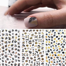 Load image into Gallery viewer, Summer Tropical Plants 3D Nail Sticker Iridescent Leaves Tree Transfer Decals Slider For Nails DIY Nail Art Decoration 3D Nail Stickers Decals Snowflakes Elk Bear Christmas Xmas Transfer Stickers Nail Art Self-Adhesive Decals Decoration Nail Art