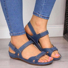 Load image into Gallery viewer, Summer Woman Sandals New College Style Sandals Low Heel Casual Women Shoes Fashion Leather New Shoes Premium Comfy Hook And Loop Closure Sport Sandal Casual Flat Arch Support Outdoor Modern Shoes For Summer