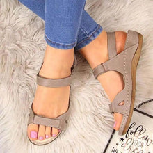 Load image into Gallery viewer, Summer Woman Sandals New College Style Sandals Low Heel Casual Women Shoes Fashion Leather New Shoes Premium Comfy Hook And Loop Closure Sport Sandal Casual Flat Arch Support Outdoor Modern Shoes For Summer