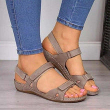 Load image into Gallery viewer, Summer Woman Sandals New College Style Sandals Low Heel Casual Women Shoes Fashion Leather New Shoes Premium Comfy Hook And Loop Closure Sport Sandal Casual Flat Arch Support Outdoor Modern Shoes For Summer