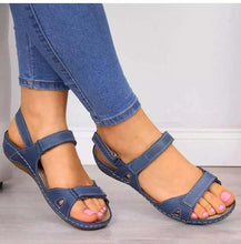 Load image into Gallery viewer, Summer Woman Sandals New College Style Sandals Low Heel Casual Women Shoes Fashion Leather New Shoes Premium Comfy Hook And Loop Closure Sport Sandal Casual Flat Arch Support Outdoor Modern Shoes For Summer