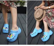 Load image into Gallery viewer, Summer Women Clogs Platform Garden Sandals Fruit Slippers Slip On Beach Shoes Fashion Slides Platform Clogs Beach Sandals Slippers For Women