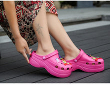 Load image into Gallery viewer, Summer Women Clogs Platform Garden Sandals Fruit Slippers Slip On Beach Shoes Fashion Slides Platform Clogs Beach Sandals Slippers For Women