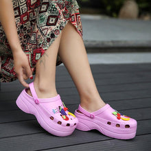 Load image into Gallery viewer, Summer Women Clogs Platform Garden Sandals Fruit Slippers Slip On Beach Shoes Fashion Slides Platform Clogs Beach Sandals Slippers For Women