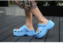 Load image into Gallery viewer, Summer Women Clogs Platform Garden Sandals Fruit Slippers Slip On Beach Shoes Fashion Slides Platform Clogs Beach Sandals Slippers For Women