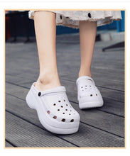 Load image into Gallery viewer, Summer Women Clogs Quick Dry Rainbow Tie Thick Wedges Garden Shoes Beach Sandals Flip Flops For Women Slipper Lightweight Home Slip On Walking Casual Art Painted Travel Holiday Shoes