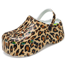 Load image into Gallery viewer, Summer Women Clogs Quick Dry Rainbow Tie Thick Wedges Garden Shoes Beach Sandals Flip Flops For Women Slipper Lightweight Home Slip On Walking Casual Art Painted Travel Holiday Shoes