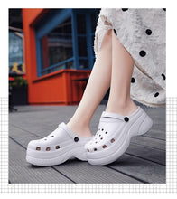 Load image into Gallery viewer, Summer Women Clogs Quick Dry Rainbow Tie Thick Wedges Garden Shoes Beach Sandals Flip Flops For Women Slipper Lightweight Home Slip On Walking Casual Art Painted Travel Holiday Shoes