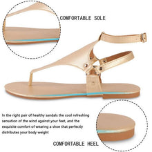Load image into Gallery viewer, Summer Women's Sandals Fashion Fat Bottom Female Clip Toe Shoes Outdoor Beach Sandal Flat Sandal Ankle Strap Open Toe Breathable Summer Sandals Adjustable Buckle Strap Women Sandals