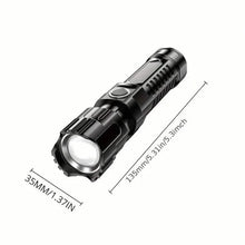 Load image into Gallery viewer, Super Bright Flashlight, USB Rechargeable Telescopic Zoom Wide Beam