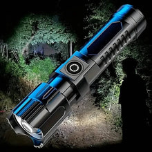 Load image into Gallery viewer, Super Bright Flashlight, USB Rechargeable Telescopic Zoom Wide Beam
