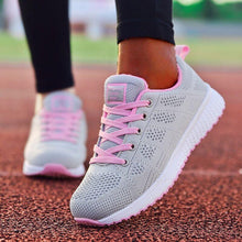Load image into Gallery viewer, Super Light Sneakers For Women Vulcanize Sport Walking White Sneakers Women Casual Flats Elegant Soft Walking Shoes Breathable Non Slip Comfortable Sneakers