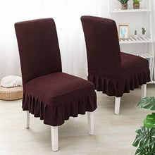 Load image into Gallery viewer, Super Soft Polar Fleece Fabric Skirt Style Chair Cover Elastic Chair Covers Spandex For Kitchen Wedding Chair Covers Dining Room Washable Furniture Chair for Kids Pets Home Ceremony Banquet Wedding Party