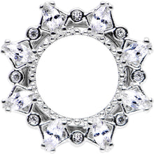 Load image into Gallery viewer, 00G Clear Gem Flower Frame Screw Fit Tunnel Plug Set