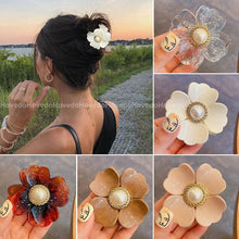 Load image into Gallery viewer, Sweet Flower Shape Hair Clips for Women Girls Hair Claw Chic Barrettes Claw Crab Hairpins Styling Bohemia Hair Jaw Clamps Medium Thick Hair Women