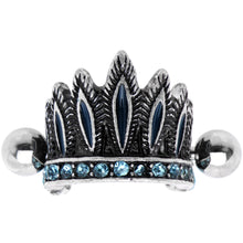 Load image into Gallery viewer, 16G 1/4 Aqua Blue Tribal Headdress Helix Cuff Cartilage Earring
