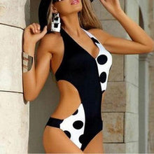 Load image into Gallery viewer, Swimsuit One Piece Backless Beach Swimwear Women One Piece Swimsuits Plunge V Neck Bathing Suits Lace up Monokini Strappy Cutout Swimwear Bikini Bathing Suit Push Up Women's Swimwear Bodysuit For Women