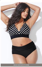Load image into Gallery viewer, Swimwear High Waist Two Piece Plus Size Large Size Plus Fat Printed Swimsuit Women Back Bikini Beach Bathing Suit Women High Waist Swimsuits Triangle Bathing Suit