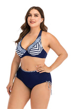 Load image into Gallery viewer, Swimwear High Waist Two Piece Plus Size Large Size Plus Fat Printed Swimsuit Women Back Bikini Beach Bathing Suit Women High Waist Swimsuits Triangle Bathing Suit