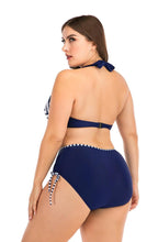 Load image into Gallery viewer, Swimwear High Waist Two Piece Plus Size Large Size Plus Fat Printed Swimsuit Women Back Bikini Beach Bathing Suit Women High Waist Swimsuits Triangle Bathing Suit