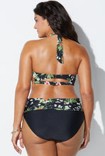 Load image into Gallery viewer, Swimwear High Waist Two Piece Plus Size Large Size Plus Fat Printed Swimsuit Women Back Bikini Beach Bathing Suit Women High Waist Swimsuits Triangle Bathing Suit
