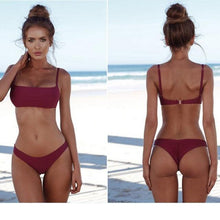 Load image into Gallery viewer, Swimwear Women Bikini Set Hollow Out Swimsuit Padded Halter Padded Push Up Bikini Set Two Pieces Swimsuit For Women Swimwear Bathing Suit Gifts For Mom Wife Girlfriend Lace Up Two Piece Bathing Suit