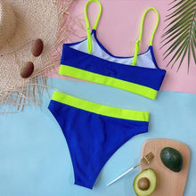 Load image into Gallery viewer, Swimwear Women Swimsuit Push Up Bikinis Fashion Women's Solid Color Bikini Pad Swimwear Swimsuit Beachwear Set Triangle Bikini Bathing Suits