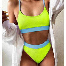 Load image into Gallery viewer, Swimwear Women Swimsuit Push Up Bikinis Fashion Women's Solid Color Bikini Pad Swimwear Swimsuit Beachwear Set Triangle Bikini Bathing Suits