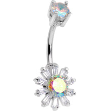 Load image into Gallery viewer, Aurora Gem Sunflower Burst Belly Ring