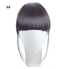 Load image into Gallery viewer, Synthetic Air Bangs Heat Resistant Hairpieces Hair Women Natural Short Black Brown Bangs Hair Clips For Extensions Natural Flat Neat Bangs With Temples For Women One Piece Hairpiece
