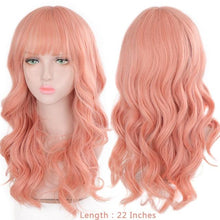Load image into Gallery viewer, Synthetic Wigs For Women Daily Cosplay Long Water Wave Lolita Wig With Bangs Cold Brown Heat Resistant Hair Bob Wigs For Black Women Cosplay Wigs For Women Gifts for Girlfriends