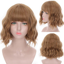 Load image into Gallery viewer, Synthetic Wigs For Women Daily Cosplay Long Water Wave Lolita Wig With Bangs Cold Brown Heat Resistant Hair Bob Wigs For Black Women Cosplay Wigs For Women Gifts for Girlfriends