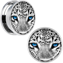 Load image into Gallery viewer, Black White Leopard Eyes Steel Screw Fit Plug Set 20mm