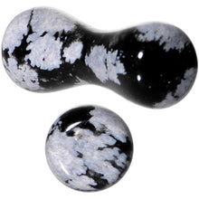 Load image into Gallery viewer, 8G Obsidian Snowflake Natural Stone Saddle Plug Set