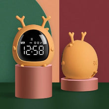 Load image into Gallery viewer, Table Clock Cute Alarm Clock Cute Toddler Alarm Clock Dimming Sleep Training Clock with Night Light Kids Wake Up Clock USB Rechargeable Easy Setting Kids Bedside Kids Night Wake Up Light Multi Function Alarm Clock for For Child Children Home Decoration