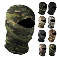 Load image into Gallery viewer, Tactical Camouflage Balaclava Full Face Mask CS Wargame Army Hunting Cycling Sports Helmet Liner Military Multiamp CP Skating Hat Motorbike Biker Racing Breather Mask Tactical Airsoft Cap Scarf Mask Ski Hat Spring Summer For Men Women