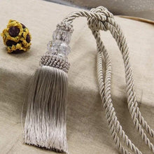 Load image into Gallery viewer, Tassel Curtain Tieback Crystal Bead Hanging Ball Tie Room Accessories Holder Buckle Rope Bandage Holdback Window Shade Curtain Tie Back Tassel Tie Backs for Curtain Beautiful Curtain Holdback Rope