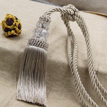 Load image into Gallery viewer, Tassel Curtain Tieback Crystal Bead Hanging Ball Tie Room Accessories Holder Buckle Rope Bandage Holdback Window Shade Curtain Tie Back Tassel Tie Backs for Curtain Beautiful Curtain Holdback Rope