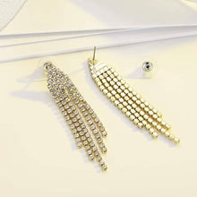 Load image into Gallery viewer, Tassel Linear Drop Earrings