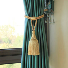 Load image into Gallery viewer, Tassels Curtain Tieback Gold Hanging Ball Braid Rope Holdback Window Drape Room Accessories Curtains Holder Buckle Strap European Style High-Grade Curtains Tieback Rope Tassel Holdbacks