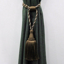 Load image into Gallery viewer, Tassels Curtain Tieback Gold Hanging Ball Braid Rope Holdback Window Drape Room Accessories Curtains Holder Buckle Strap European Style High-Grade Curtains Tieback Rope Tassel Holdbacks
