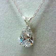 Load image into Gallery viewer, Teardrop Shaped Zirconia Pendant Copper Necklace