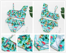 Load image into Gallery viewer, Teenager Girls Swimwear Two pieces Girls Swimsuit High quality Kids Bikini Sets Children Beach Wear Girls Two Piece Bikini Swimsuits Striped Ruffle Swimwear Bathing Suit Set