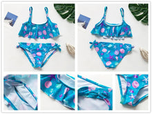 Load image into Gallery viewer, Teenager Girls Swimwear Two pieces Girls Swimsuit High quality Kids Bikini Sets Children Beach Wear Girls Two Piece Bikini Swimsuits Striped Ruffle Swimwear Bathing Suit Set